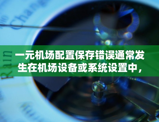 一元机场配置保存错误通常发生在机场设备或系统设置中，可能导致用户无法正常运行或访问机场设施。以下是一些可能的原因和解决方法