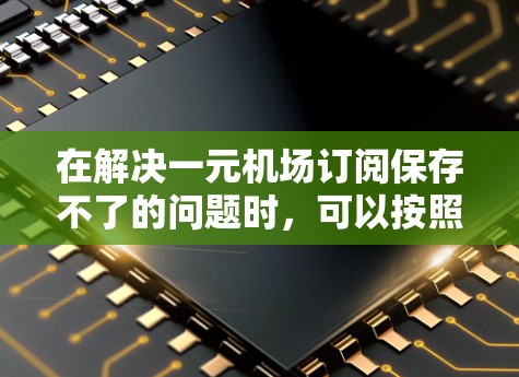 在解决一元机场订阅保存不了的问题时,可以按照以下步骤进行 在解决一元机场订阅保存不了的问题时,可以按照以下步骤进行