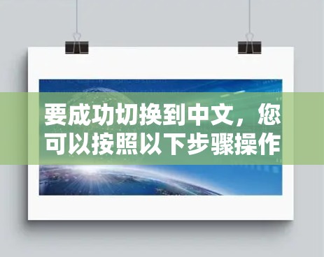 要成功切换到中文，您可以按照以下步骤操作
