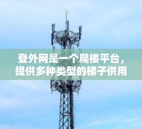 登外网是一个爬楼平台,提供多种类型的梯子供用户使用。以下是一些常见的登外网梯子类型及其使用建议 登外网是一个爬楼平台,提供多种类型的梯子供用户使用。以下是一些常见的登外网梯子类型及其使用建议