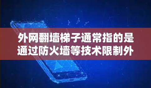 外网翻墙梯子通常指的是通过防火墙等技术限制外部设备的流量,确保它们能够连接到内部互联网。以下是对该概念的详细分析 外网翻墙梯子通常指的是通过防火墙等技术限制外部设备的流量,确保它们能够连接到内部互联网。以下是对该概念的详细分析