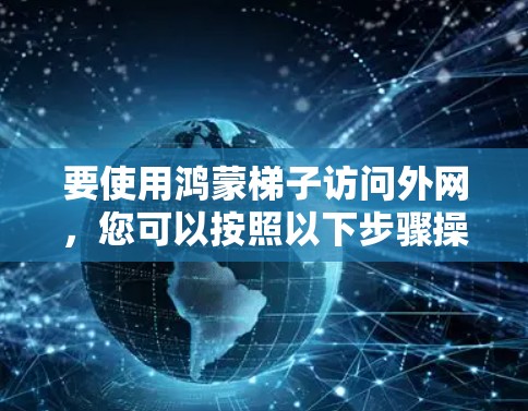 要使用鸿蒙梯子访问外网,您可以按照以下步骤操作 要使用鸿蒙梯子访问外网,您可以按照以下步骤操作
