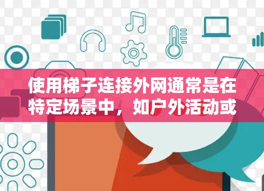 使用梯子连接外网通常是在特定场景中,如户外活动或展示项目,用于固定或安装外网工具。以下是一些可能的场景和操作方法 使用梯子连接外网通常是在特定场景中,如户外活动或展示项目,用于固定或安装外网工具。以下是一些可能的场景和操作方法