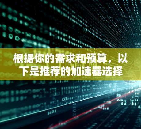 根据你的需求和预算，以下是推荐的加速器选择
