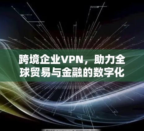 跨境企业VPN,助力全球贸易与金融的数字化转型 跨境企业VPN,助力全球贸易与金融的数字化转型