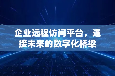 企业远程访问平台,连接未来的数字化桥梁 企业远程访问平台,连接未来的数字化桥梁